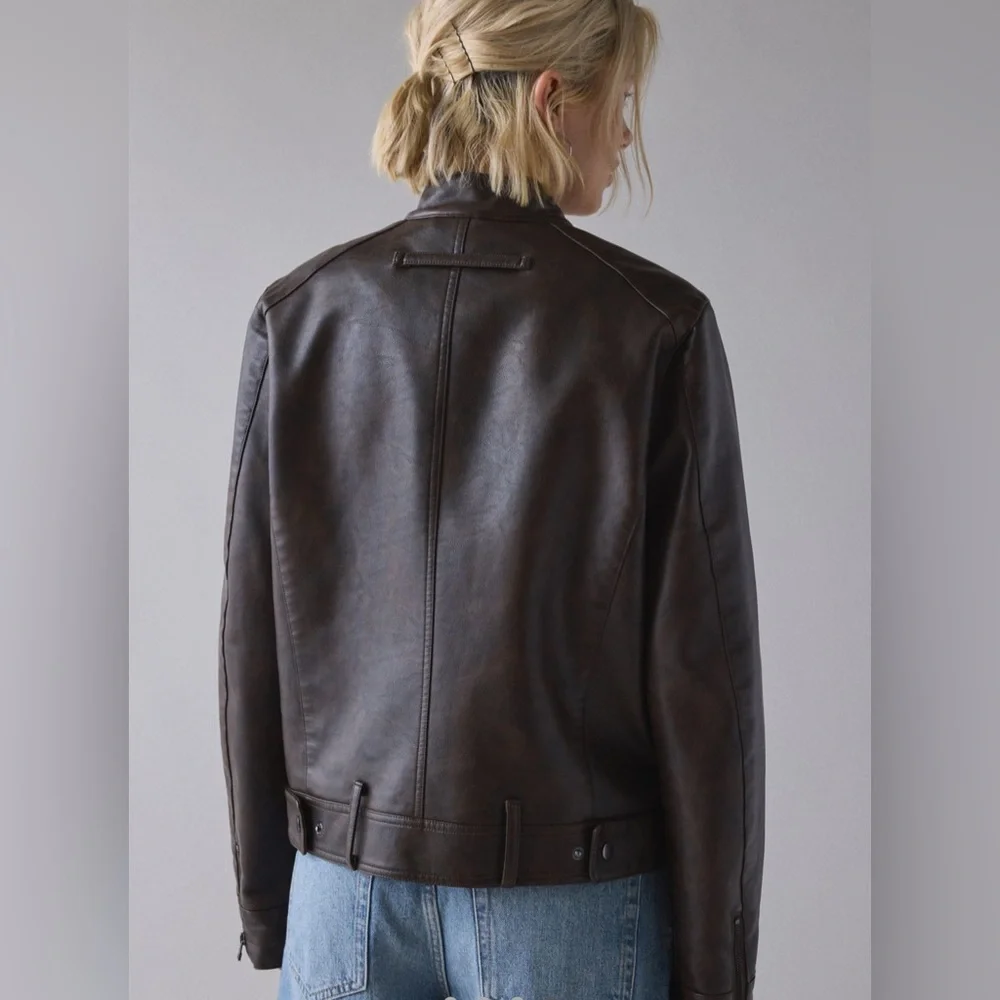 Faux Leather Oversized Moto Jacket - Picture 4 of 4